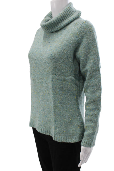 Cullen Womens Pullover Blue Cowl Neck Long Sleeve Solid Acrylic Size S