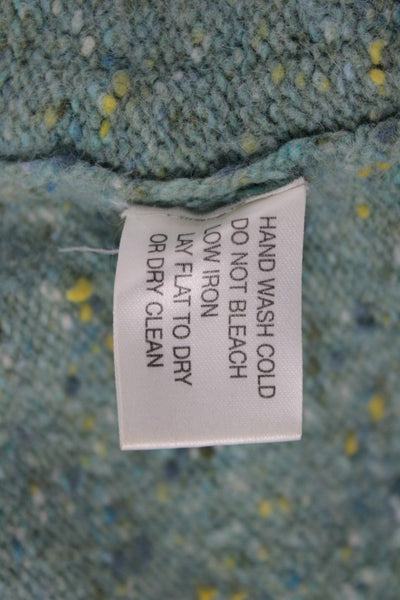 Cullen Womens Pullover Blue Cowl Neck Long Sleeve Solid Acrylic Size S