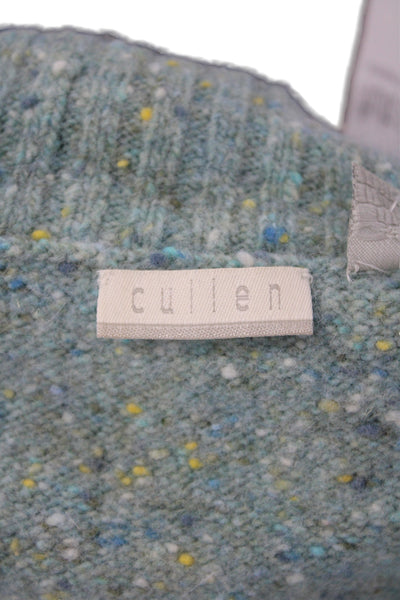 Cullen Womens Pullover Blue Cowl Neck Long Sleeve Solid Acrylic Size S