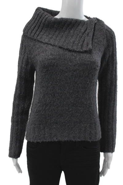 Marithe & Francois Girbaud Women Tunic Gray V-Neck Longsleeve Wool Size 44