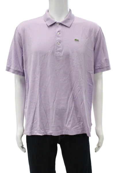 Lacoste Mens Short Sleeve Collared Cotton Shirt Purple Size 7