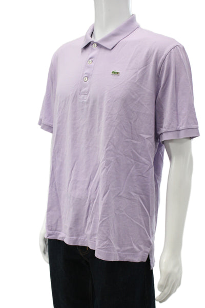 Lacoste Mens Short Sleeve Collared Cotton Shirt Purple Size 7
