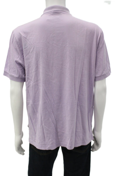 Lacoste Mens Short Sleeve Collared Cotton Shirt Purple Size 7