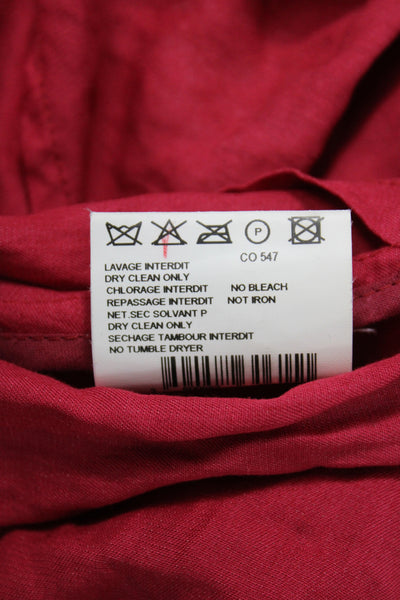 Zapa Womens Red V Neck Tie Blouse Basic Summer Size 38