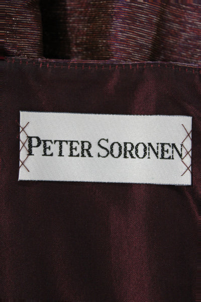 Peter Soronen Women Fit & Flare Silk Square Neck Mini Dress Zip Size S