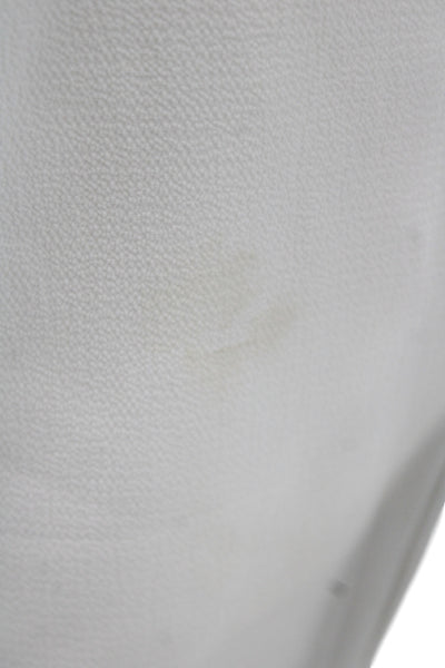 Adelyn Rae Womens White V-Neck Sleeveless Jumpsuit Button Size S