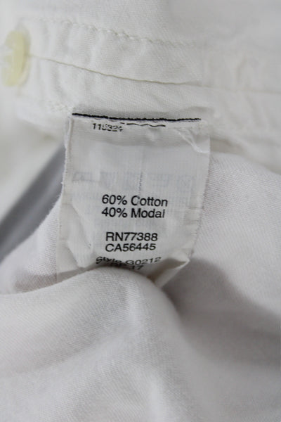 Madewell Womens Basic White Cotton Collared Short Sleeve Button-Up Size 2XS