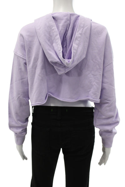 NIA Womens Purple Full Zip Hoodie 100% Cotton Crew Neck Long Sleeve Size S
