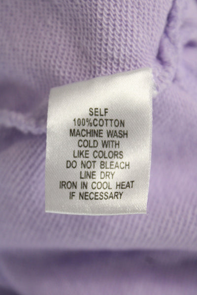 NIA Womens Purple Full Zip Hoodie 100% Cotton Crew Neck Long Sleeve Size S