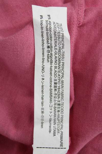 Zara Trafaluc Women Pink Linen T-Shirt Short Sleeve Size S