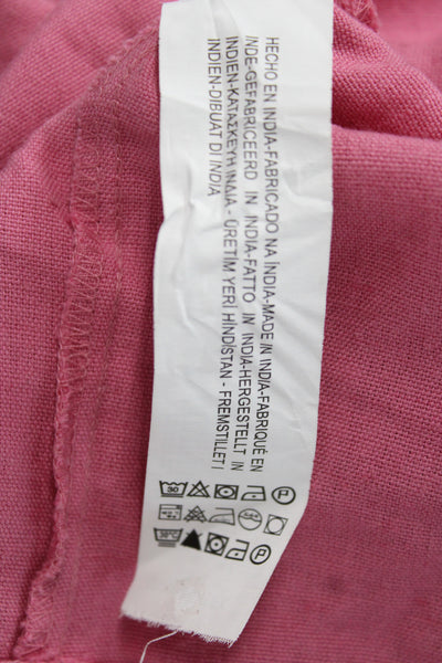 Zara Trafaluc Women Pink Linen T-Shirt Short Sleeve Size S
