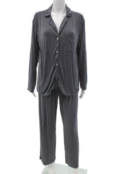 Cindigindi Women Loungewear Set Gray Polka Dot Tencel Modal Long Sleeve Size XS