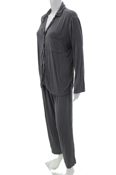 Cindigindi Women Loungewear Set Gray Polka Dot Tencel Modal Long Sleeve Size XS