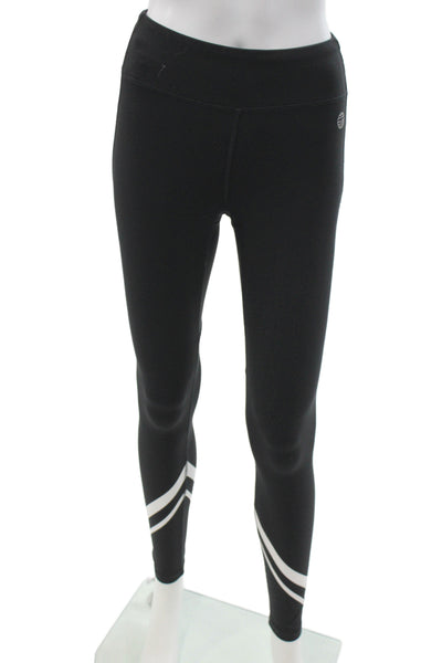Tory Sport Womens Black Striped Ankle Leggings Athleisure Size XS