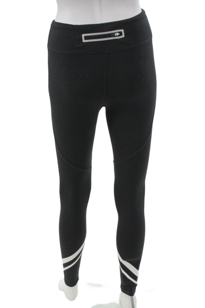 Tory Sport Womens Black Striped Ankle Leggings Athleisure Size XS