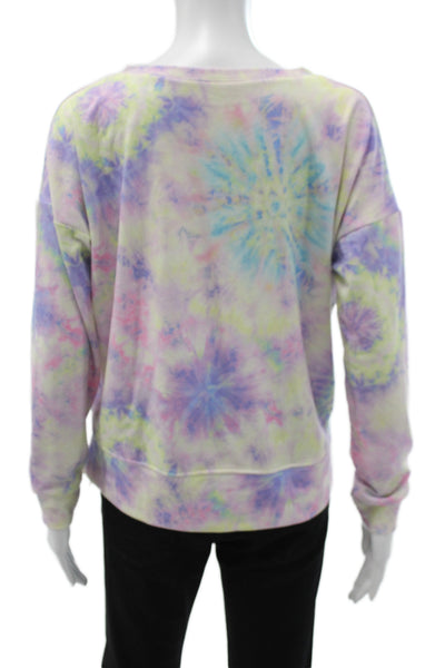 ONZIE Womens Sweatshirt Multicolor Tie Dye Batik Pullover Long Sleeve Size S