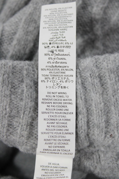 Alo Womens Cable Knit Hooded Sweat Suit Grey Size Extra Small/Extra Extra Small