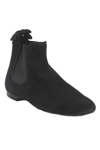 Vibram Womens Leather Suede Slip On Ankle Boots Black Size 10