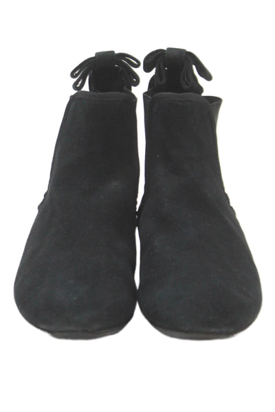 Vibram Womens Leather Suede Slip On Ankle Boots Black Size 10