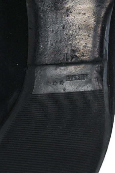 Vibram Womens Leather Suede Slip On Ankle Boots Black Size 10
