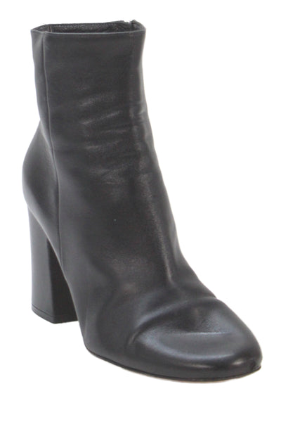 Gianvito Rossi Womens Leather Zip Up Ankle Block Heel Boots Black Size 8.5