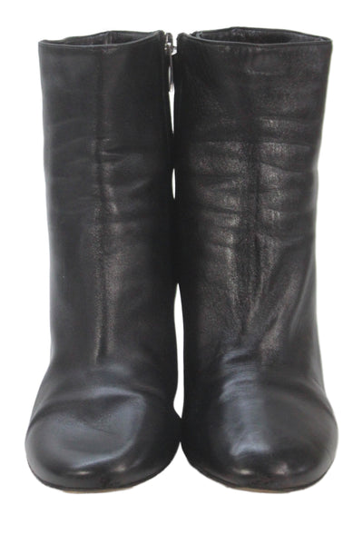 Gianvito Rossi Womens Leather Zip Up Ankle Block Heel Boots Black Size 8.5