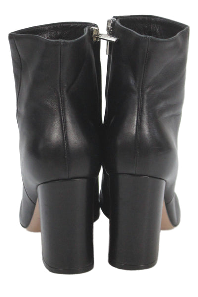 Gianvito Rossi Womens Leather Zip Up Ankle Block Heel Boots Black Size 8.5