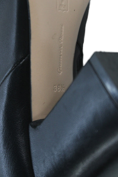 Gianvito Rossi Womens Leather Zip Up Ankle Block Heel Boots Black Size 8.5