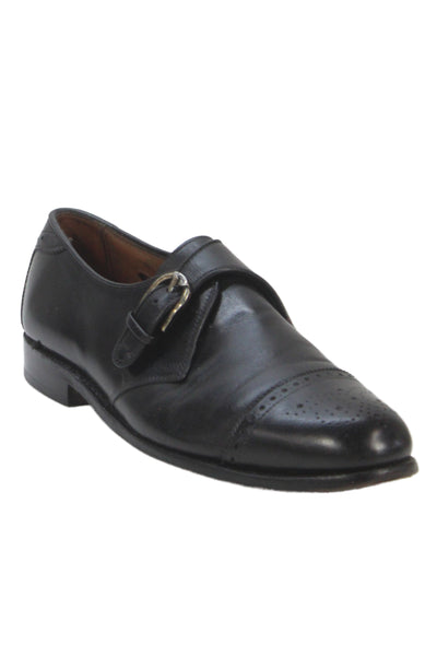 Allen Edmonds  Mens Leather Slip On Buckle Loafer Shoes Black Size 11