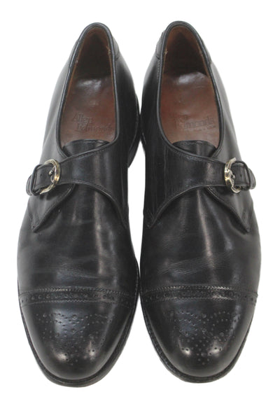 Allen Edmonds  Mens Leather Slip On Buckle Loafer Shoes Black Size 11