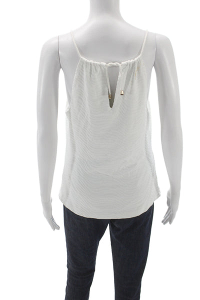 J. Mclaughlin Womens Camisole White Scoop Neck Tie Sleeveless Size S