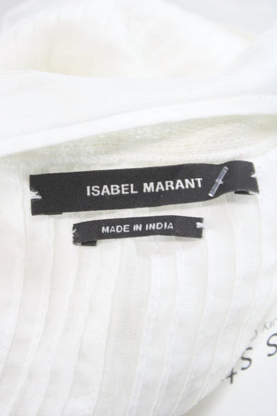 Isabel Marant Women Tunic White 3/4 Sleeve Round Neck Bohemian Size 36