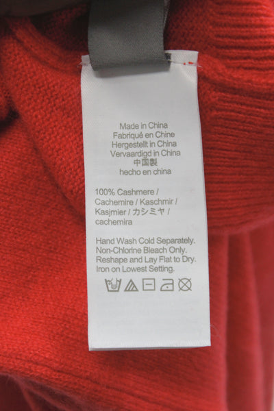 J Crew Women 100% Cashmere Crew Neck Pullover Sweater Red Long Sleeve Size 2XS
