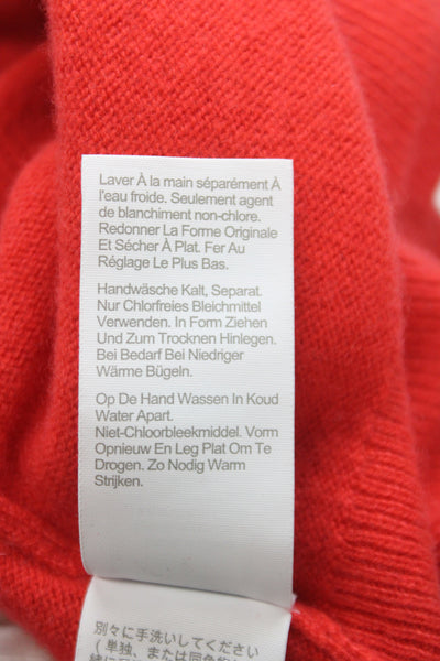 J Crew Women 100% Cashmere Crew Neck Pullover Sweater Red Long Sleeve Size 2XS