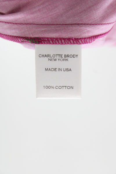 Charlotte Brody Womens Pink Floral Cotton Shirt Dress Size S