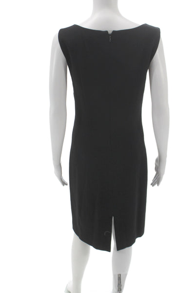 Luca Luca Womens Sheath Dress Boat Neck Midcalf Sleeveless Zip Black Size 48