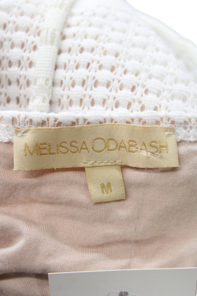Melissa Odabash Womens Beige Striped Bodycon Midi Dress High Neck Size M
