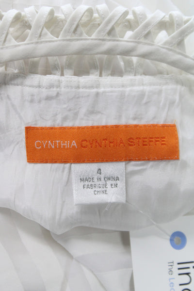 Cynthia Cynthia Steffe Womens Shift Dress White Striped Size 4