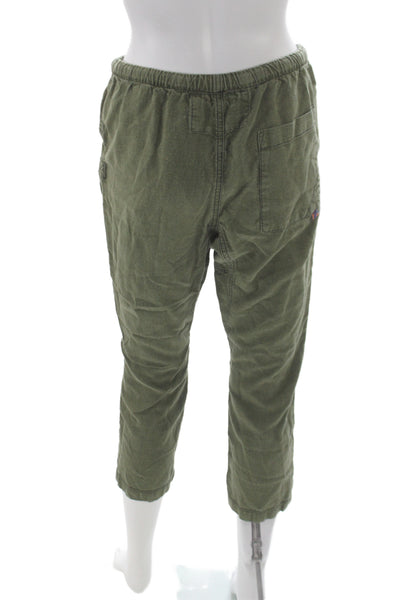 FREE CITY Womens Cropped Pants Green Hemp Drawstring Size XS