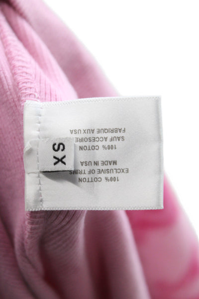 Proenza Schouler White Label Women Pink Tie Dye Long Sleeve T-Shirt Size XS