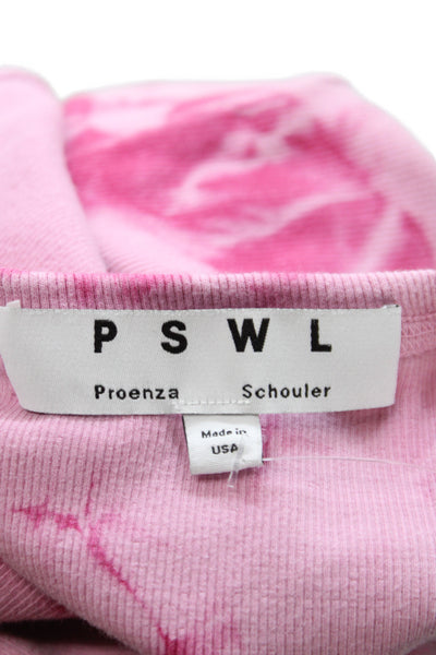 Proenza Schouler White Label Women Pink Tie Dye Long Sleeve T-Shirt Size XS