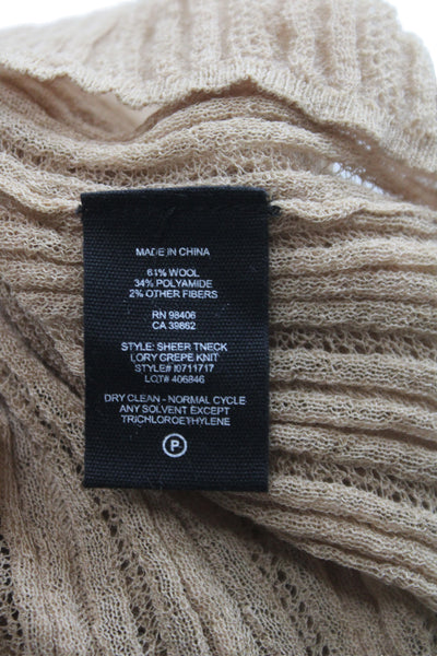Theory Womens Pullover Sweater Turtleneck Beige Wool Size PP