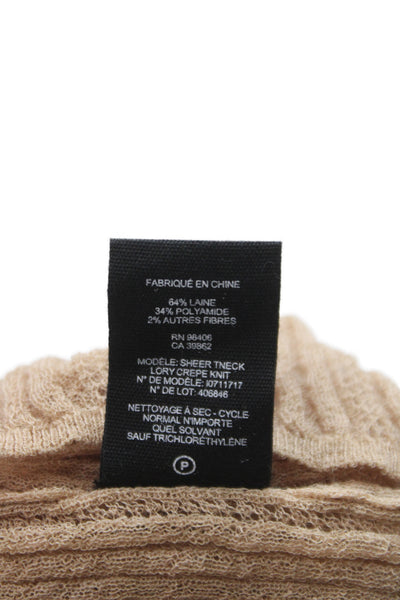 Theory Womens Pullover Sweater Turtleneck Beige Wool Size PP