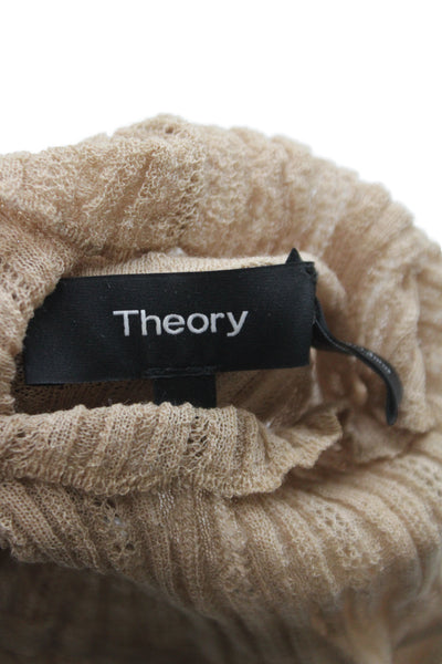Theory Womens Pullover Sweater Turtleneck Beige Wool Size PP