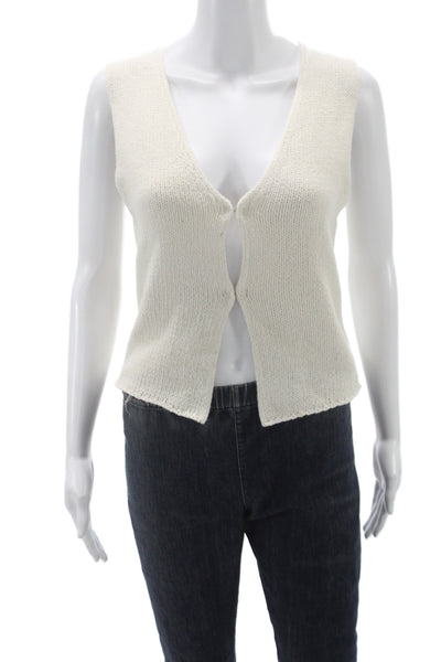 Rumored Women Ivory V-Neck Sweater Vest Sleeveless Size S