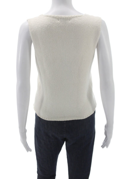 Rumored Women Ivory V-Neck Sweater Vest Sleeveless Size S
