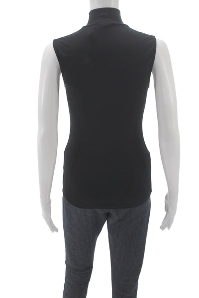 Theory Women Sleeveless Turtleneck Tank Black 90% Viscose Size PP