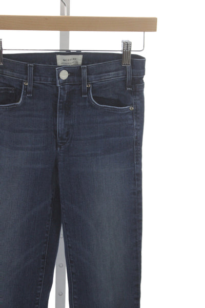 McGuire Womens Flared Jeans Blue Cotton Mid Rise Button Size 24