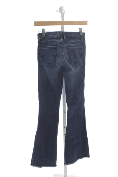 McGuire Womens Flared Jeans Blue Cotton Mid Rise Button Size 24