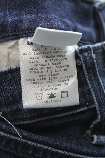McGuire Womens Flared Jeans Blue Cotton Mid Rise Button Size 24